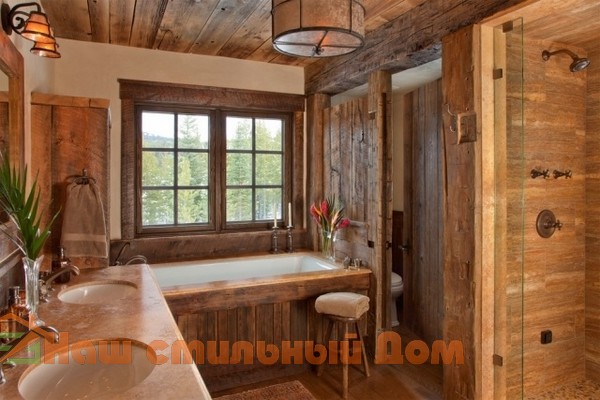 Деревенский декор в ванной комнате — это возможно