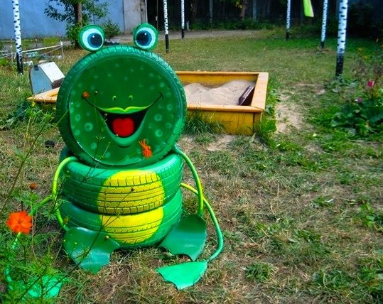 Лягушка из шин своими руками для сада: как сделать с фото и видео в фото