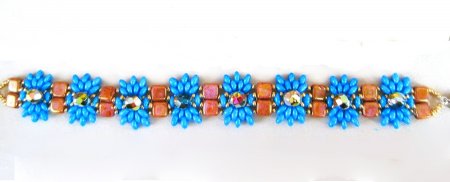 Схема плетения из бисера браслета «Azul» в фото