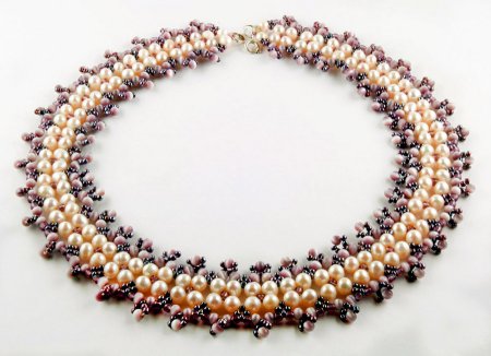 Схема плетения из бисера ожерелья «Anetta» в фото