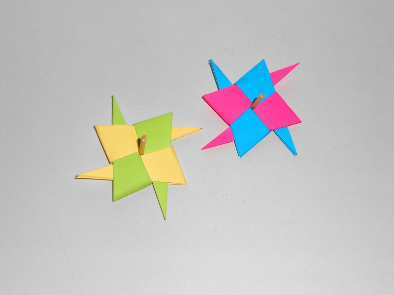 Спиннер из бумаги. Оригами волчок в фото
